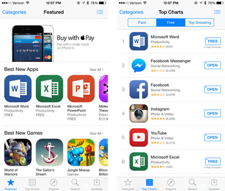 Ứng dụng Microsoft World hiện đang dẫn đầu trong bảng xếp hạng phần mềm miễn phí trên App Store.